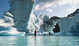 Paddle board in the icy waterways of this US National Park
